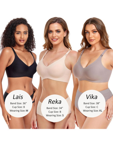 Sostén de Lactancia Vinfact Sin Costuras Negro Grande