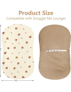 Funda para Lounger de Bebé Pea Pod 2 Paquetes Algodón Muselina 2