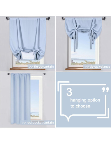 Cortina de Sombra DONREN Azul Cielo 86x160 cm Bloqueo Luz