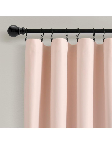Cortina Blackout Lush Decor Allison Ruffle 100% Forrada 101.6x213.36 cm Blush