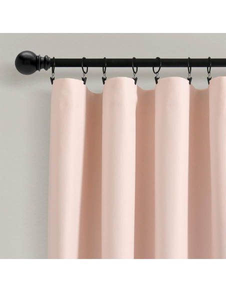 Cortina Blackout Lush Decor Allison Ruffle 100% Forrada 101.6x213.36 cm Blush