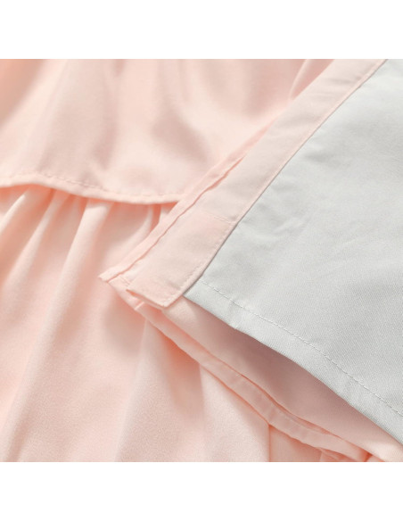 Cortina Blackout Lush Decor Allison Ruffle 100% Forrada 101.6x213.36 cm Blush
