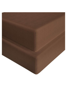 Sábanas Ajustadas Microfibra FLXXIE 2 Piezas 71x132 cm Marrón