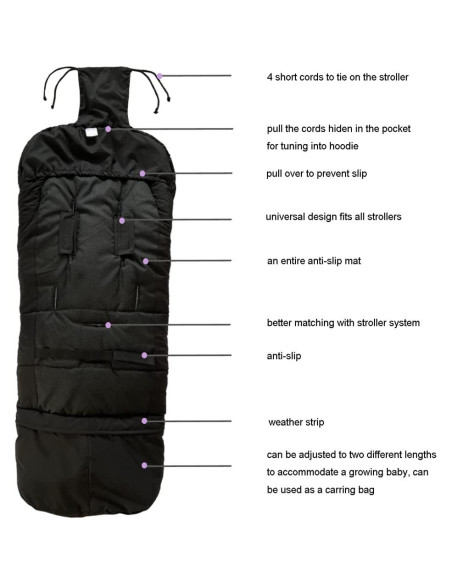 Cubierta de Invierno Impermeable Ajustable para Carritos XL