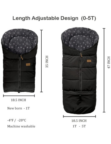 Cubierta de Invierno Impermeable Ajustable para Carritos XL