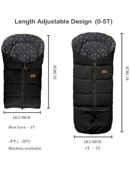 Cubierta de Invierno Impermeable Ajustable para Carritos XL