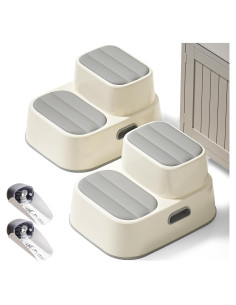 Escalón Antideslizante para Niños AKIMRABY - Gris, 2 Niveles