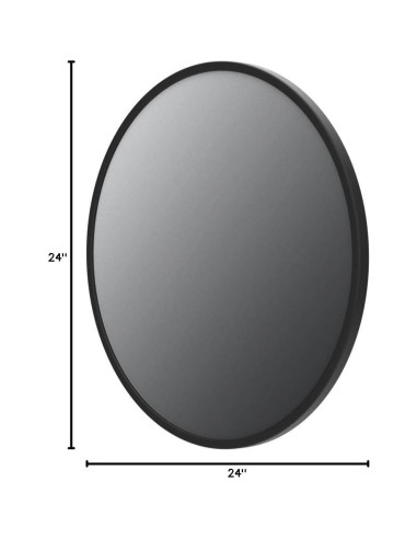 Espejo Redondo Negro Growsun 60 cm con Marco de Metal