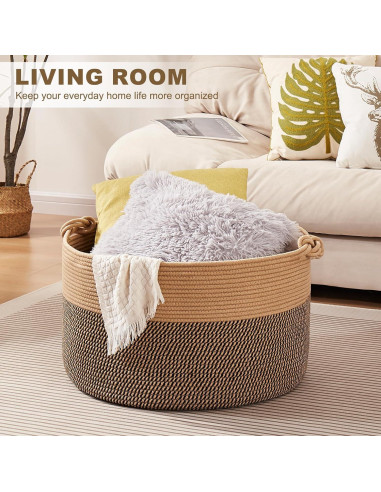 Cesta de Almacenamiento Grande OIASKET 58x58x33 cm Algodón
