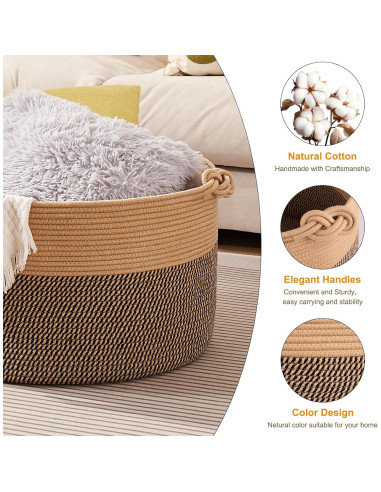 Cesta de Almacenamiento Grande OIASKET 58x58x33 cm Algodón