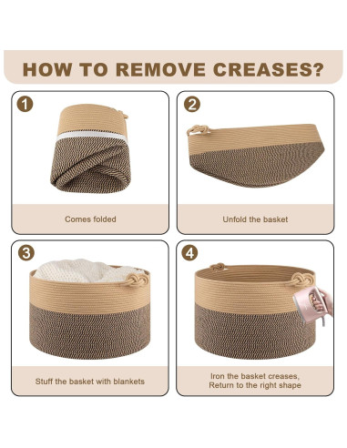 Cesta de Almacenamiento Grande OIASKET 58x58x33 cm Algodón