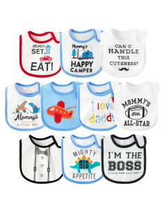 Baberos Impermeables para Bebés BWkoss - 10 Piezas Unisex