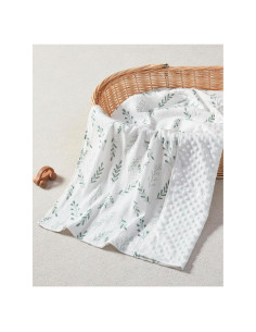 Manta de Muselina JELLYMONI Verde 76x102 cm Doble Capa Suave