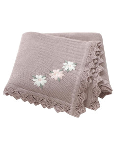 Manta de Recepción LAWKUL 100% Algodón Floral 101.6x76.2cm