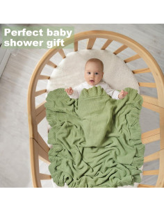 Manta de Bebé YCHWFF Rosa 76x102 cm Algodón Suave 2