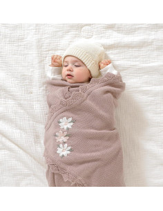 Manta de Recepción LAWKUL 100% Algodón Floral 101.6x76.2cm 2