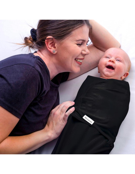 Manta de Envolver para Bebés Benoxine Algodón Orgánico 0-3M Negra Manta de Envolver para Bebés Benoxine Algodón Orgánico 0-3M Negra