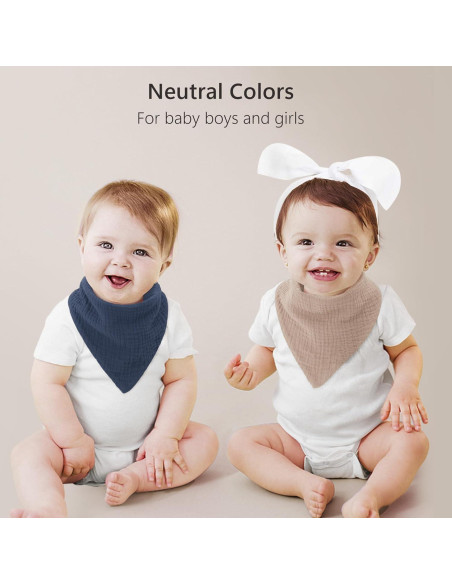 Baberos de Muselina Bearmoss 8 Pack Ajustables 100% Algodón