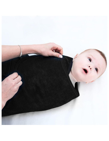 Manta de Envolver para Bebés Benoxine Algodón Orgánico 0-3M Negra