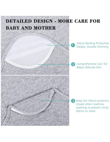 Manta de Envolver para Bebés Benoxine Algodón Orgánico 0-3M Negra