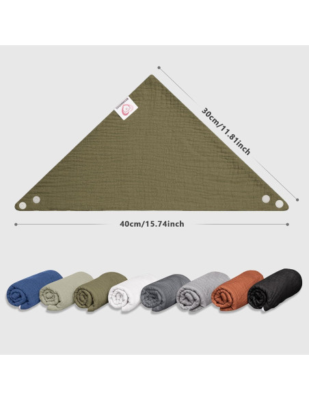 Baberos de Muselina Bearmoss 8 Pack Ajustables 100% Algodón