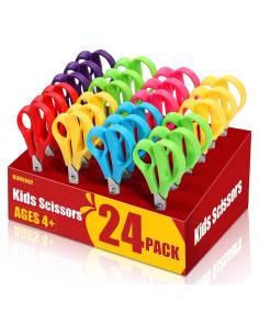 Tijeras de Punta Roma para Niños BURVAGY - Paquete de 24