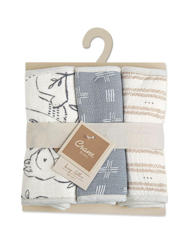 Pañales de Muselina Crane Baby - Animales del Bosque, 50x20 cm