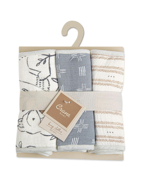 Pañales de Muselina Crane Baby - Animales del Bosque, 50x20 cm