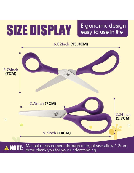 Tijeras de Punta Roma para Niños BURVAGY - Paquete de 24