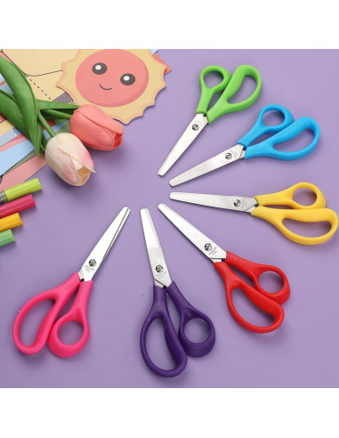 Tijeras de Punta Roma para Niños BURVAGY - Paquete de 24