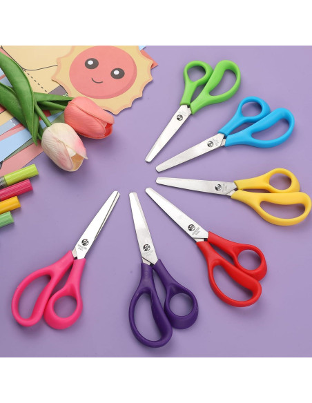 Tijeras de Punta Roma para Niños BURVAGY - Paquete de 24
