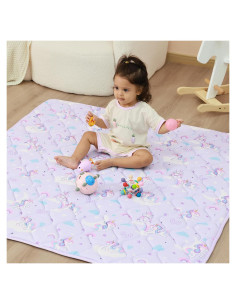 Alfombra de Juego Plegable Antideslizante Unicornio 127x127cm