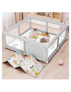 Parque Infantil Besuhot 127x127 cm con Alfombra y Puerta