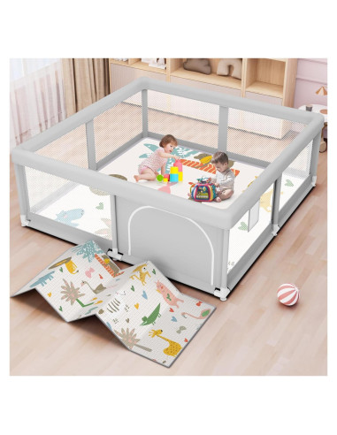 Parque Infantil Besuhot 127x127 cm con Alfombra y Puerta