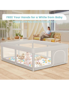 Parque Infantil Besuhot 127x127 cm con Alfombra y Puerta 2