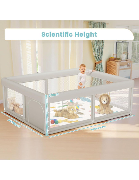 Parque Infantil Besuhot 127x127 cm con Alfombra y Puerta