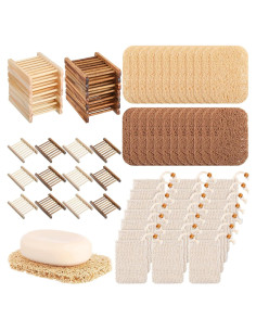 Juego de 90 Piezas Ahorra Jabón Irenare con Soporte de Madera