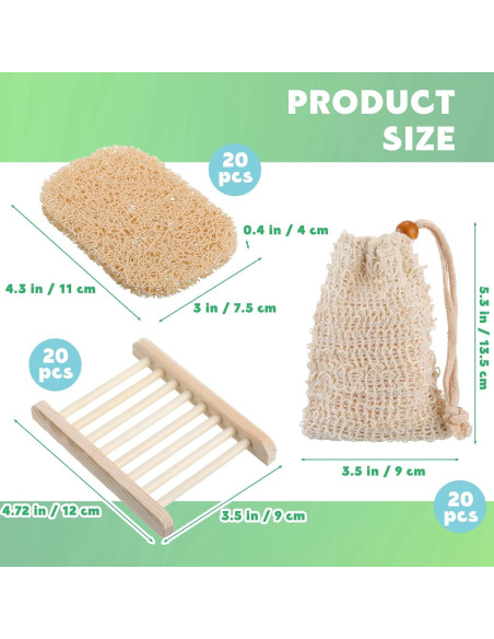 Juego de 90 Piezas Ahorra Jabón Irenare con Soporte de Madera