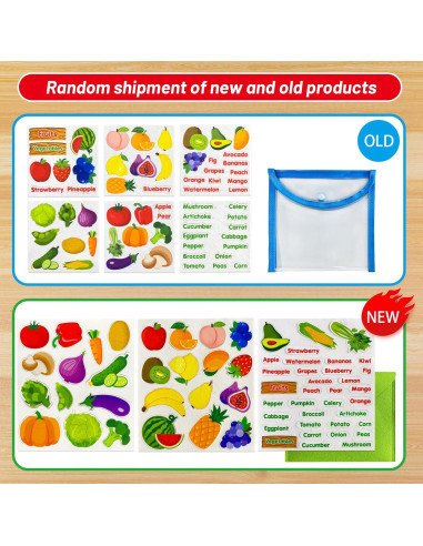 Juego de Aprendizaje de Frutas y Verduras PENGFULL 62 Piezas