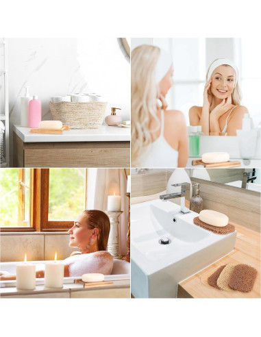 Juego de 90 Piezas Ahorra Jabón Irenare con Soporte de Madera