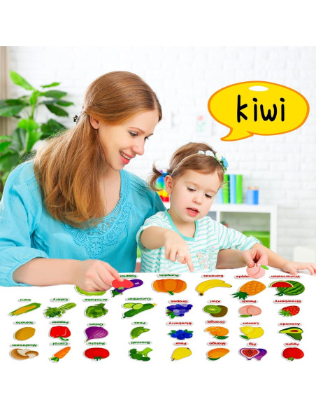 Juego de Aprendizaje de Frutas y Verduras PENGFULL 62 Piezas