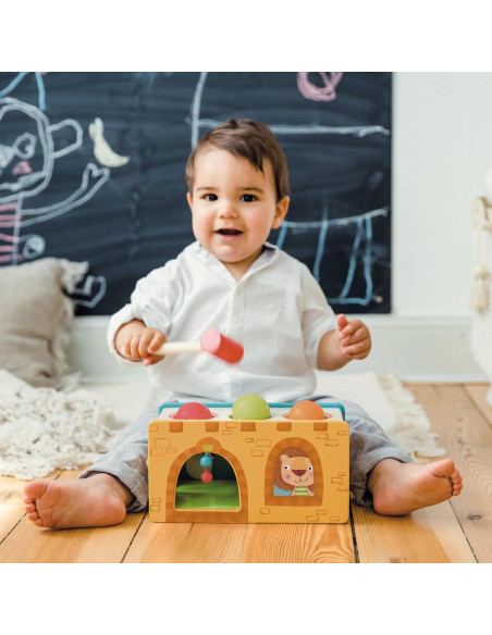 Juguete de Golpear y Rodar Bababoo Castillo de Madera 22.86 cm