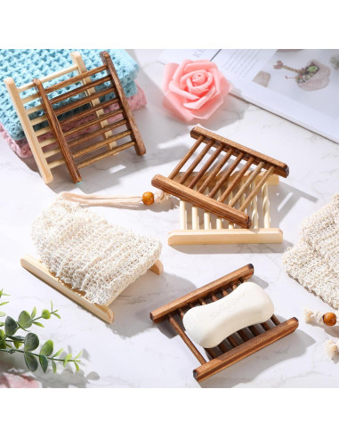 Juego de 90 Piezas Ahorra Jabón Irenare con Soporte de Madera