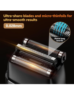 Afeitadora eléctrica BAZIVE 301 recargable IPX7 3D USB 2