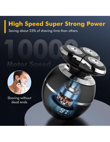 Afeitadora eléctrica 5 en 1 ETENTOUS RQ8870, recargable IPX7