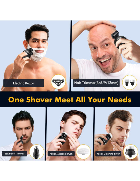 Afeitadora eléctrica 5 en 1 ETENTOUS RQ8870, recargable IPX7