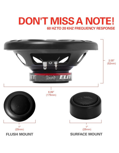 Altavoces de coche BOSS BCK65 - 2 vías 350W, 16.51 cm