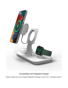 Soporte 3-en-1 Mophie para Cargador MagSafe - Carga iPhone, Apple Watch y AirPods 2