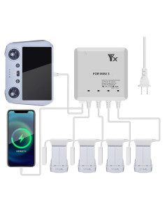 Cargador Rápido 6 en 1 Hanatora para DJI Mini 4 Pro y Mini 3