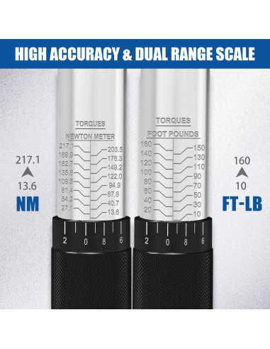 Llave de Torque XJX 1/2" 10-160 ft-lb / 13.6-217.1 Nm